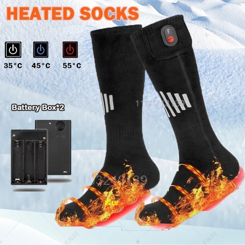 Thermal Sock Winter - 冬用加熱靴下バッテリーボックス付きサーマルソックス女性男性加熱フットウォーマー電気発熱靴下ハイキングスキー暖かい屋外