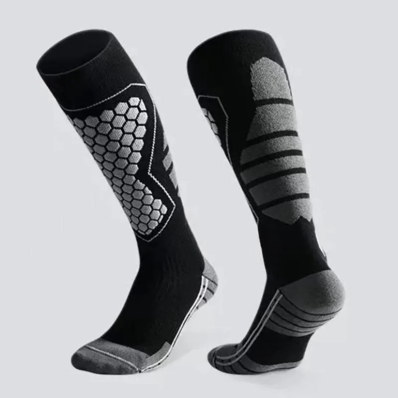 Thermal Sock Winter - 1 ペア熱冬綿男性女性スキーソックス高弾性スポーツソックススノーボードサイクリング大人スキー厚い脚暖かい