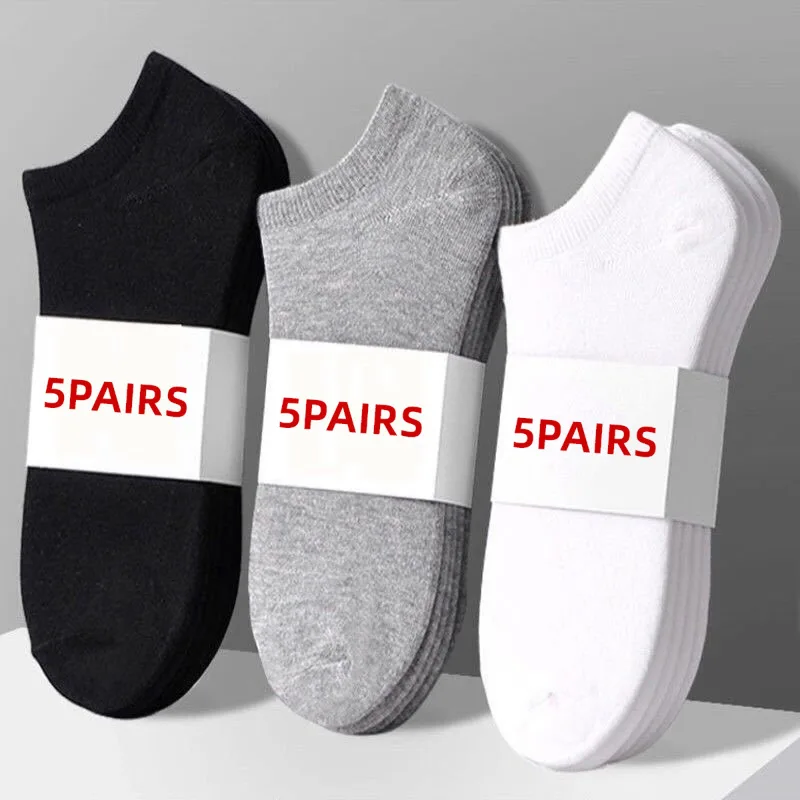 Ankle Sock Low Cut - 5足組 ユニセックス カジュアル 無地 ボートソックス 薄手
