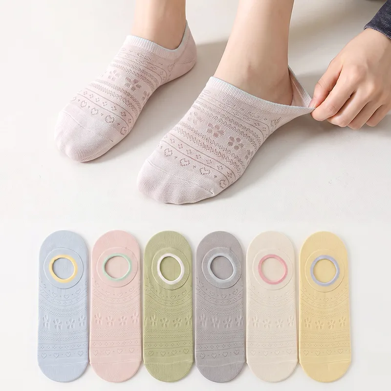 Invisibility Sock Loafer - 6足組 レディース インビジブルソックス レース オープンワーク 可愛い