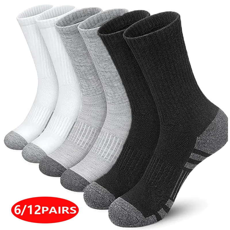 Cotton Crew Sock Pack - メンズ ハイパフォーマンス アスレチック クルーソックス ソフトで通気性のあるスポーツソックス ランニング