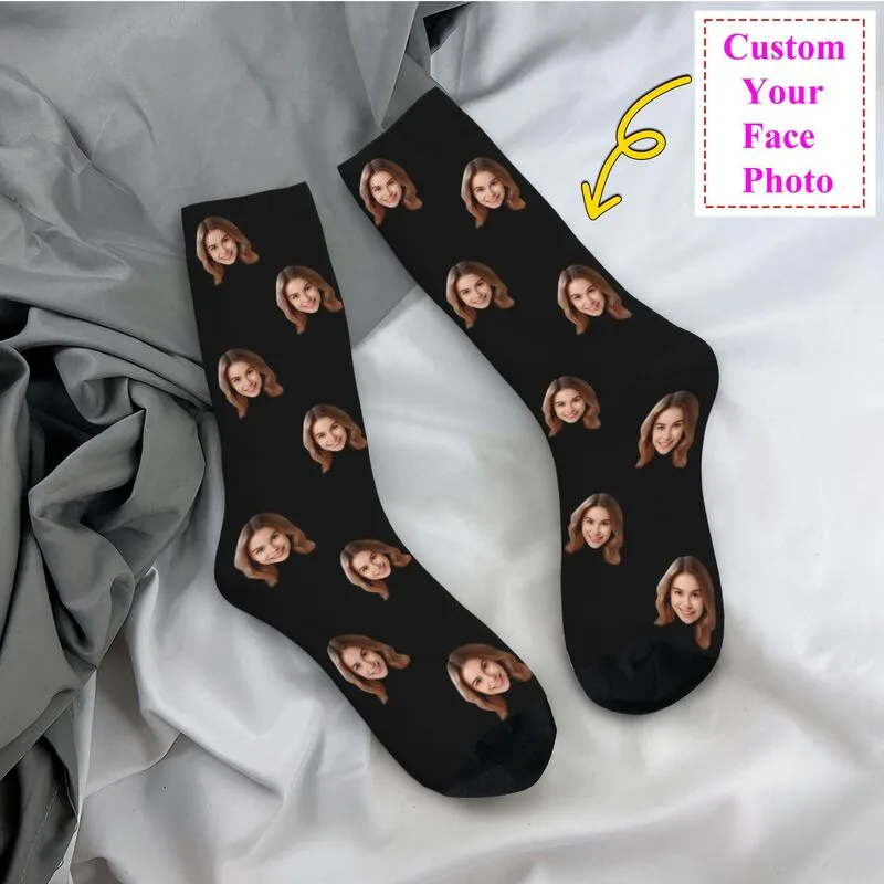 Dress Sock Men - パーソナライズされたカスタム顔写真男性女性クルーソックスユニセックスノベルティデザインあなた自身の春夏秋冬ドレスソックス