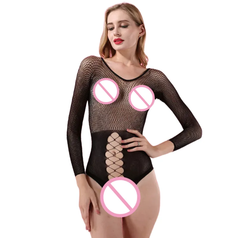 Fishnet Stocking Women - セクシーな黒のフィッシュネットランジェリーボディスーツ、女性用透明キャットスーツ、セックス用バックレスティーディ、ナイトウェア、ナイトクラブ向けボディストッキング