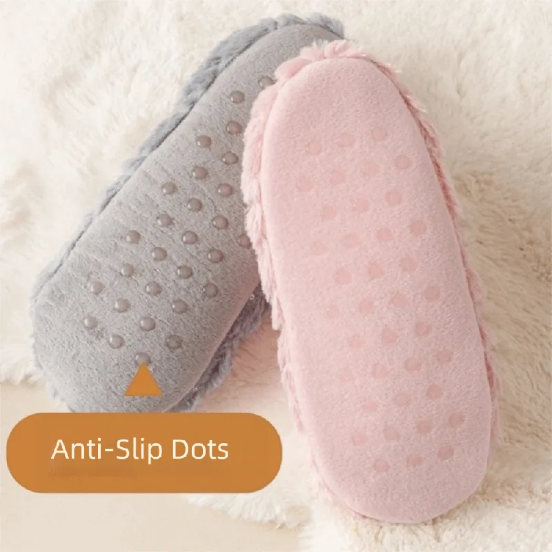 Thermal Sock Winter - 高品質厚手スリッパソックス 保温性抜群 柔らかい室内用スリッパ 滑り止め付き 蝶結び付き 室内用フロアソックス