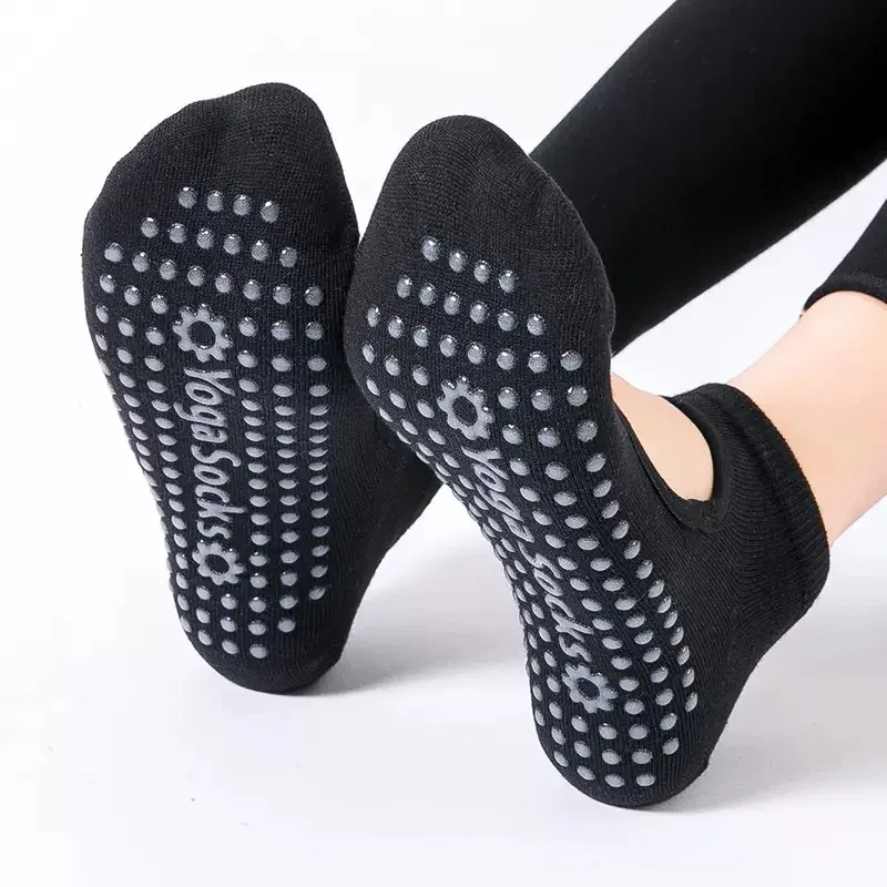 Grip Sock Yoga - 高品質の女性ヨガソックス滑り止め通気性背中の開いたピラティスソックス足首レディースバレエダンススポーツソックスフィットネスジム用