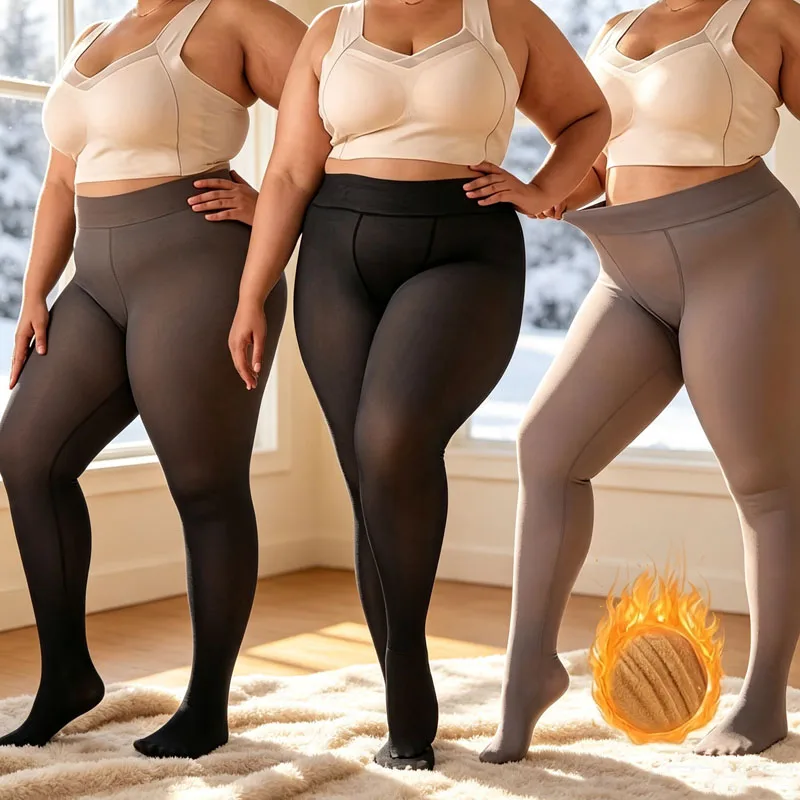 Tights Pantyhose Sheer - 1-2 ペア不透明プラスサイズフリース裏地タイツ薄手のイリュージョンハイウエストサーマルパンスト女性用冬スカートドレスブーツ
