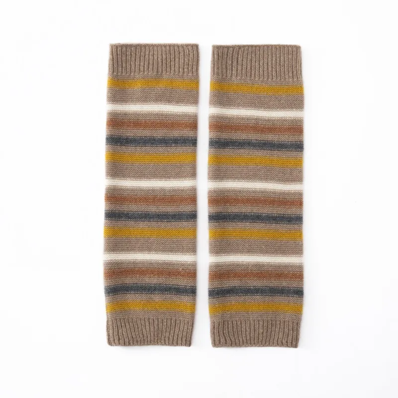 Thermal Sock Winter - 100% 純粋なカシミヤ女性用レッグウォーマー秋冬厚みのある防寒サーマルソックスパイルソックスストライプレッグウォーマー