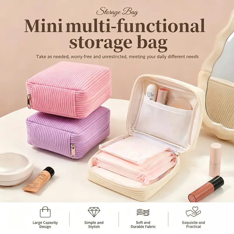 Sock Organizer Tray - 大容量サニタリーパッドバッグ 化粧品・口紅収納バッグ 下着・靴下バッグ 多目的ミニデータケーブルオーガナイザー 旅行用