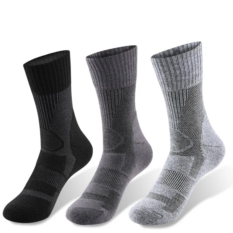 Wool Hiking Sock - 1 ペアメリノウール靴下冬の靴下男性女性厚い登山ハイキング靴下キャンプ熱靴下暖かいスポーツ靴下
