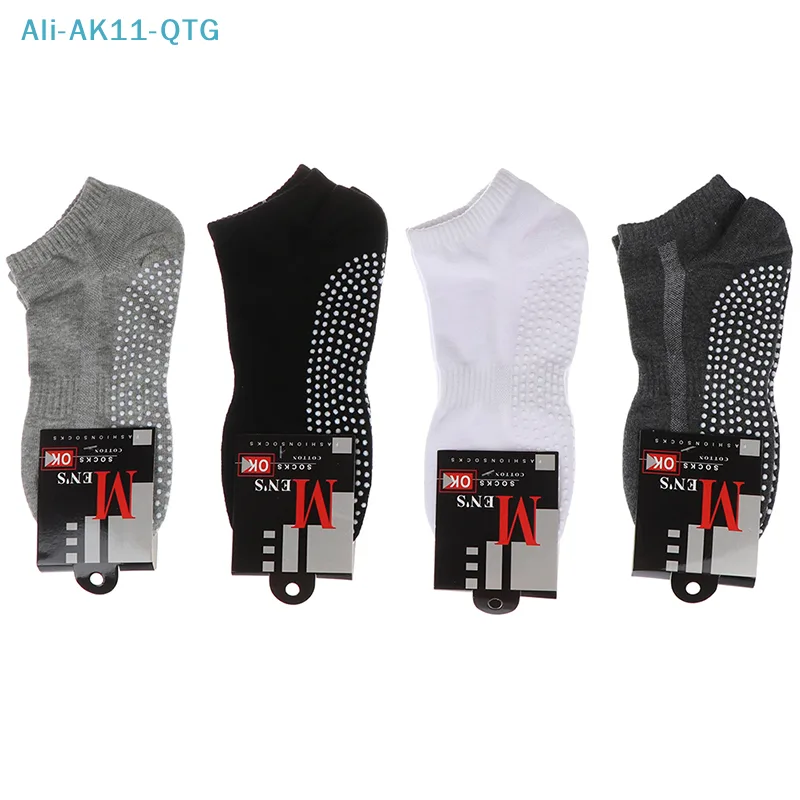 Grip Sock Yoga - 新しい 1 ペア高品質メンズコットンノンスリップヨガソックスグリップ付き通気性アンチスキッドフロアソックスピラティスジムフィットネス用