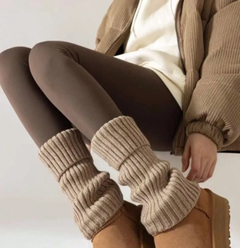 Boot Sock Slouchy - 女性用カジュアルリブニットレッグウォーマー、ゆったりとしたカフ付きブーツカフソックス、柔らかく伸縮性のある重ね着可能な冬用カーフカバー