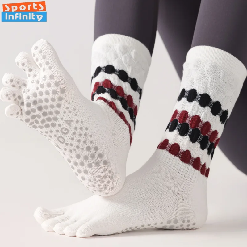Toe Sock Split - ファッション 5 本指ヨガソックスアンチスリッププロフェッショナルピラティスソックス女性分割つま先フィットネスエアロビクストランポリンスポーツソックス