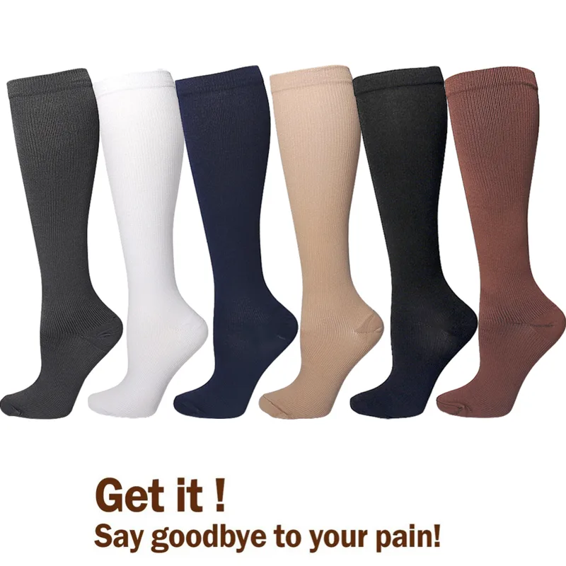 Compression Sock Medical - 男女兼用抗疲労静脈瘤圧縮ソックス ゴルフ、ラグビー、ランニング、ハイキング、旅行、運転用 - 医療グレードのサポート機能付き