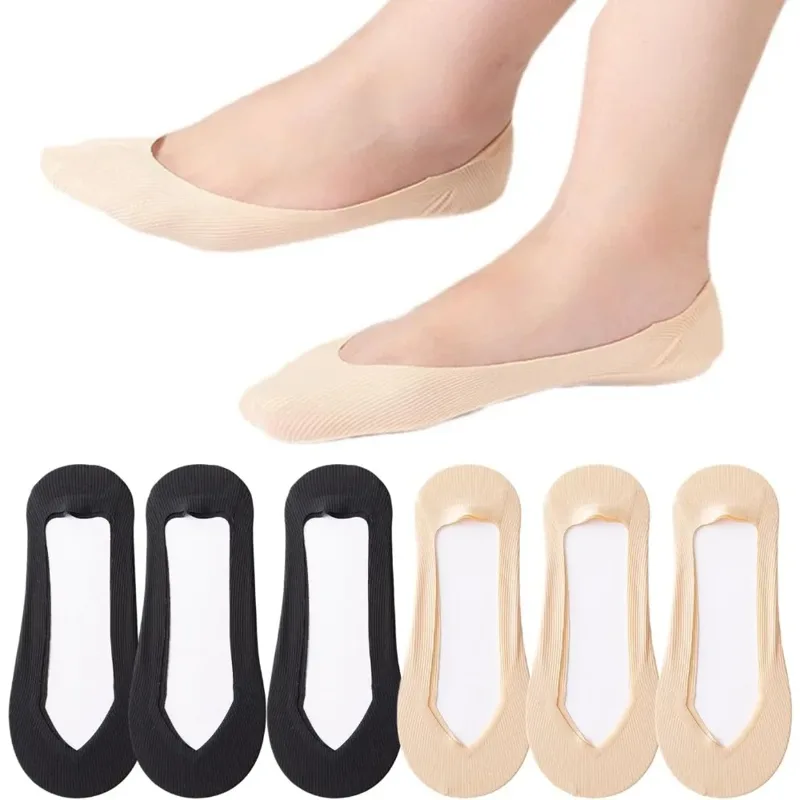 Invisibility Sock Loafer - 6足組 ノーショーソックス レディース 滑り止め シリコングリップ付き 見えないローカット