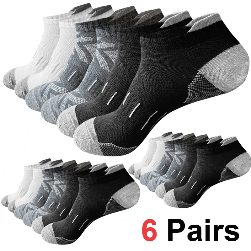 Athletic Sock Cushion - 6 ペア メンズ アロー プリント アンクル