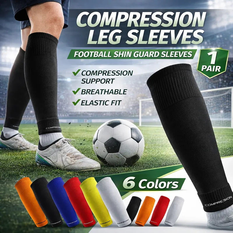 Compression Sleeve Calf - 1組 サッカーレッグスリーブ コンプレッションカーフソックス フットボールレッグウォーマー スポーツシンガードスリーブ ランニング