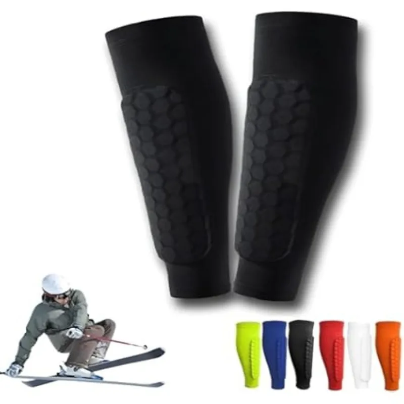 Compression Sleeve Calf - サッカー シンガード シンガードスリーブ 軽量保護サッカー用品 ふくらはぎ用コンプレッションスリーブとハニカムパッド付き