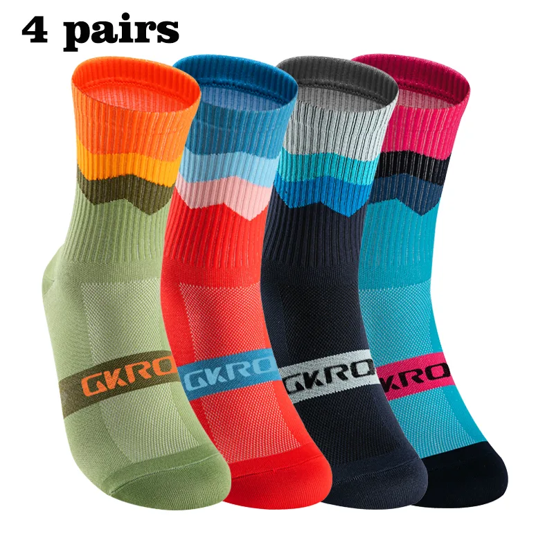 Compression Sock Medical - Gkrq-男性と女性のための看護圧縮バイクソックス、サイクリングストッキング、mtbガード、スポーツグリップバーreソックス、4ペア