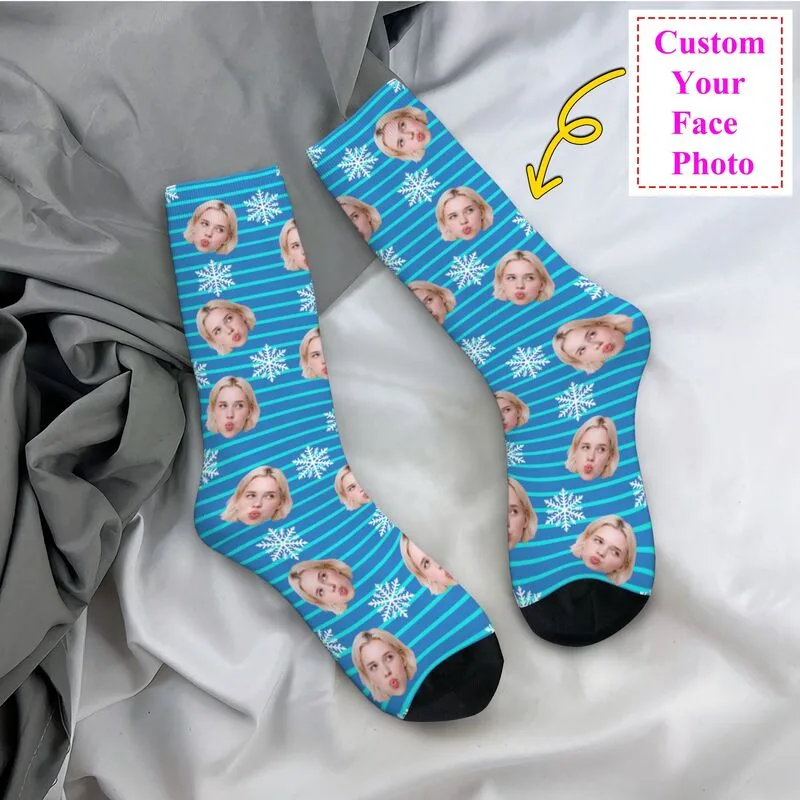 Dress Sock Men - クリスマス顔写真パーソナライズされたカスタム男性女性クルーソックスユニセックス面白い 3D プリントドレスソックス