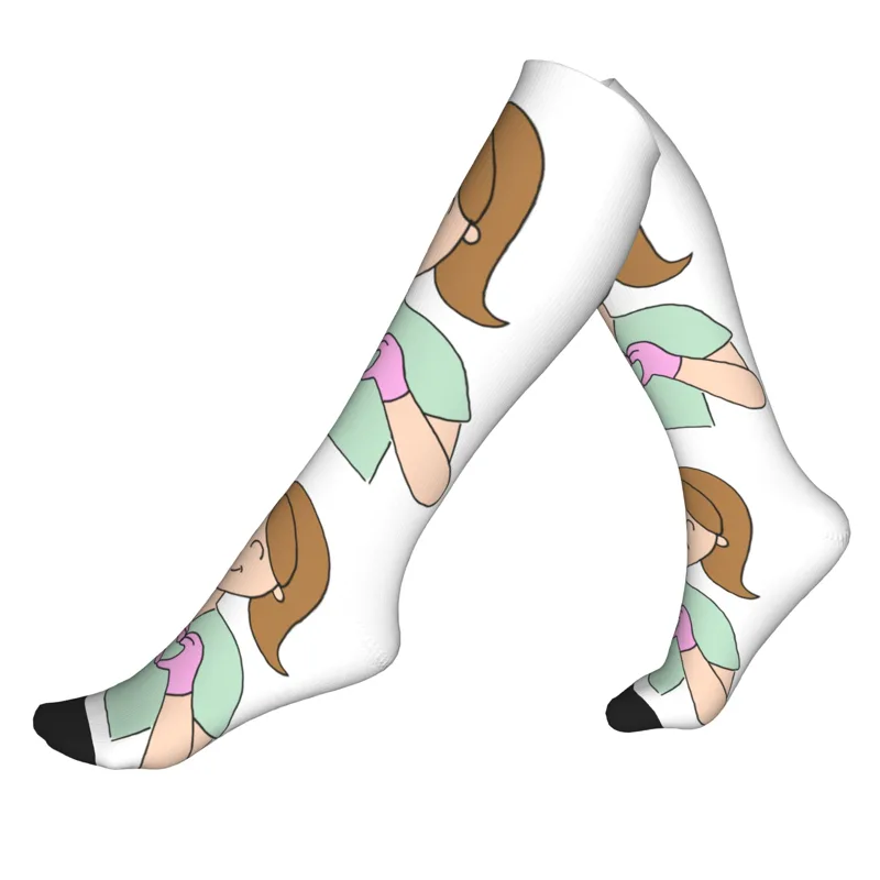 Compression Sock Medical - 原宿ドクターナース医療医学エンフェルメラエンアプロスソックス男性女性暖かいプリントサッカースポーツスポーツ圧縮ソックス