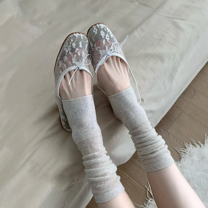 Boot Sock Slouchy - 1 ペアのシアーメッシュスラウチーレッグウォーマー、レイジーミニマリストハイカットソックス、通気性のあるスタックブーツカバー、メリージェーンローファー付き