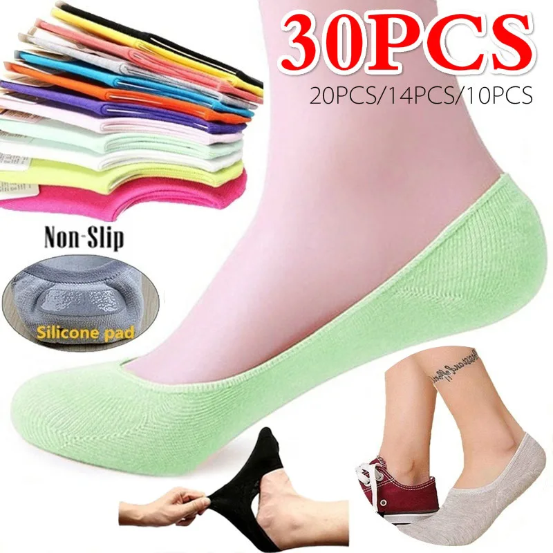 Invisibility Sock Loafer - 女性用滑り止めアンクルソックス,快適,5ペア,10ユニット