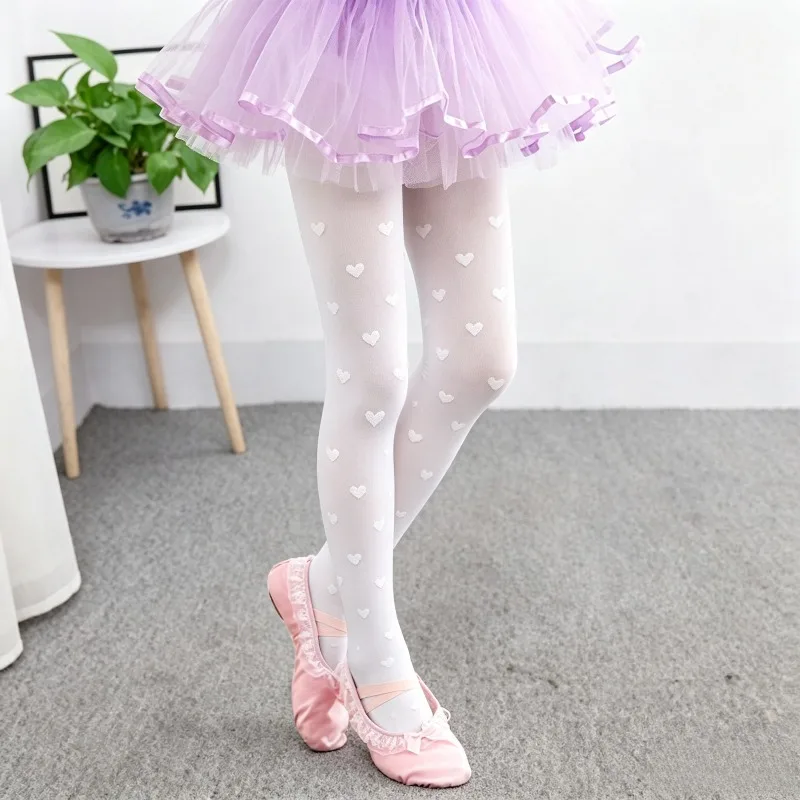 Tights Pantyhose Sheer - バレエ10Dハートボウデコレーションサマーバレエタイツシアーパンティストッキングスタジオデイリー卸売ソフト肌に優しいストレッチダンスストッキング