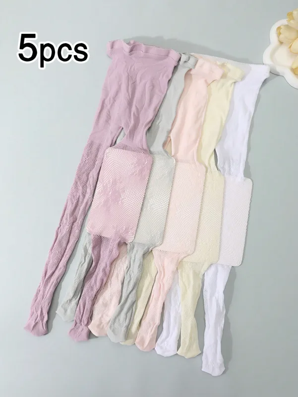 Tights Pantyhose Sheer - 2 パック子供中空網タイツ抗蚊通気性レース薄手のパンスト幼児女の子ロリータカジュアルスクールストッキング 2-11Y