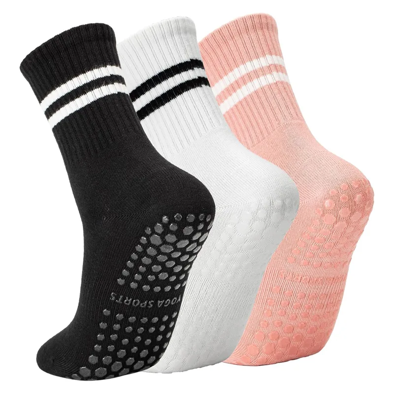 Grip Sock Yoga - 女性用グリップ付きヨガピラティスソックス、滑り止めグリップコットンソックス、バレ、バレエ、ダンス、トレーニング用