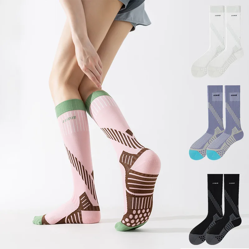 Compression Sock Medical - Veidoorn レディース コンプレッション ソックス ニーハイ 滑り止めソール