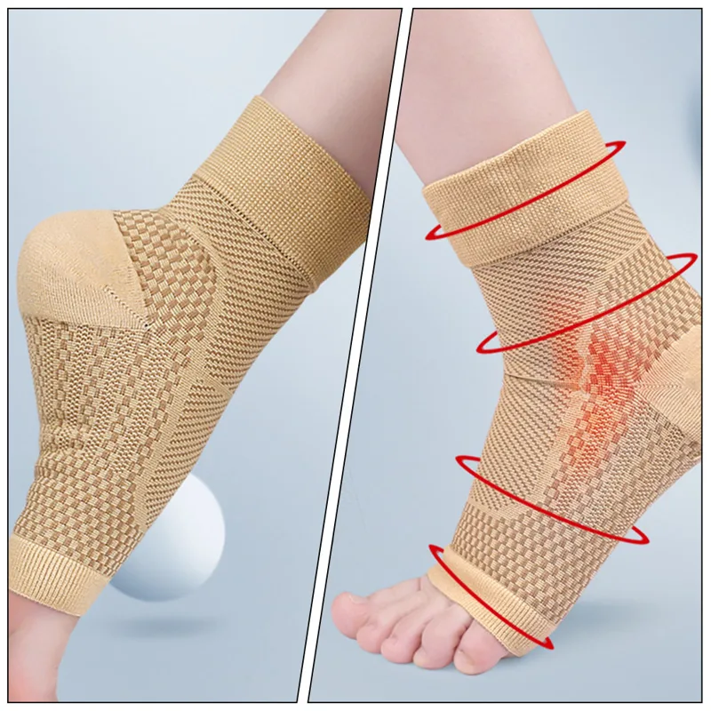 Ankle Brace Sock - 1 ペア足首圧縮スリーブサポートソックス女性用足底筋膜炎捻挫緩和スポーツ安定性通気性フットブレース