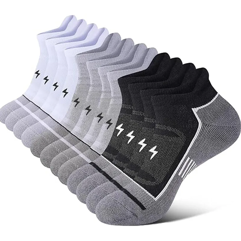 Athletic Sock Cushion - 6 パック メンズ アスレチック ソックス 厚手のクッション性のある通気性のある吸湿発散性ランニング