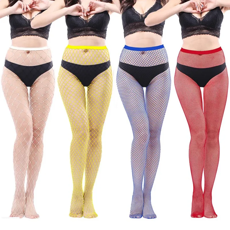 Fishnet Stocking Women - 女性用フィッシュネットパンティストッキング、中空メッシュタイトセクシーなスリムレッグフィッシュネットストッキング、ファッションカラフルフィッシュネットホース、デイリーストリートウェア用