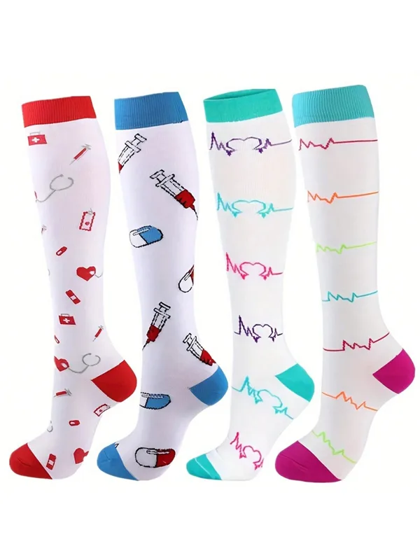Compression Sock Medical - ナースコンプレッションソックス メンズ レディース 4足組 ランニング ナースコンプレッションソックス