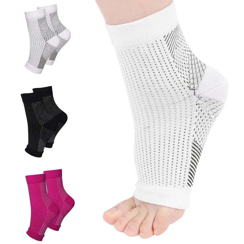 Ankle Brace Sock - 足首サポートソックス通気性足底筋膜炎腫れ緩和圧縮つま先なしソックス女性男性弾性ランニングソックス