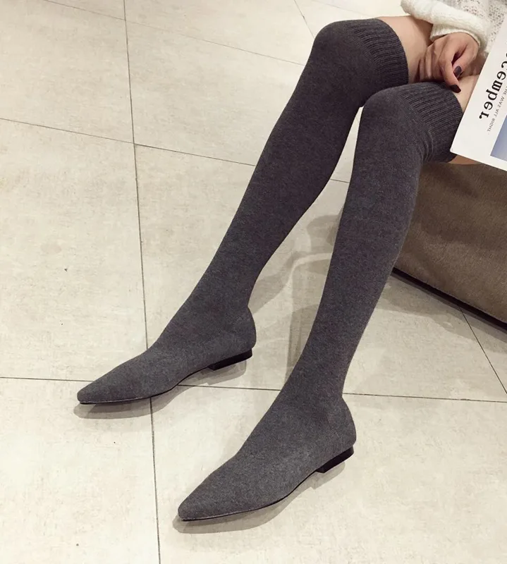 Boot Sock Slouchy - AIYKAZYSDL 2024 秋 キトゥン ローヒール アンクルブーツ