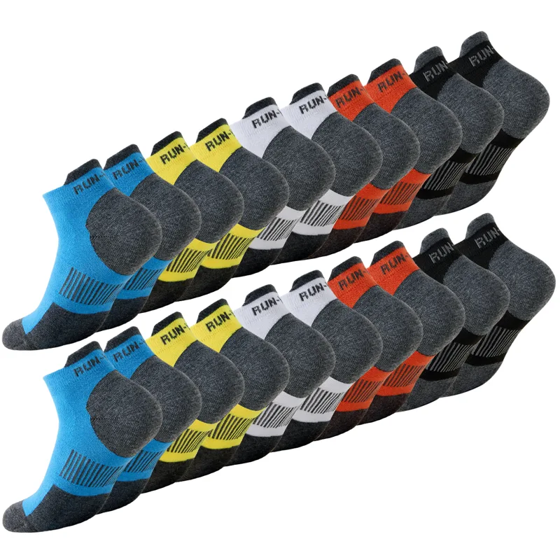 Ankle Sock Low Cut - 10 組の高品質メンズサマーショートソックスメンズカラフルスポーツアンクルソックスメッシュデザイン吸汗性通気性 39-45