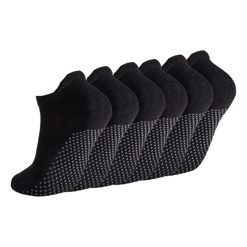 Grip Sock Yoga - 6 ペア ヨガソックス 女性用 ピラティス ノンスリップソックス