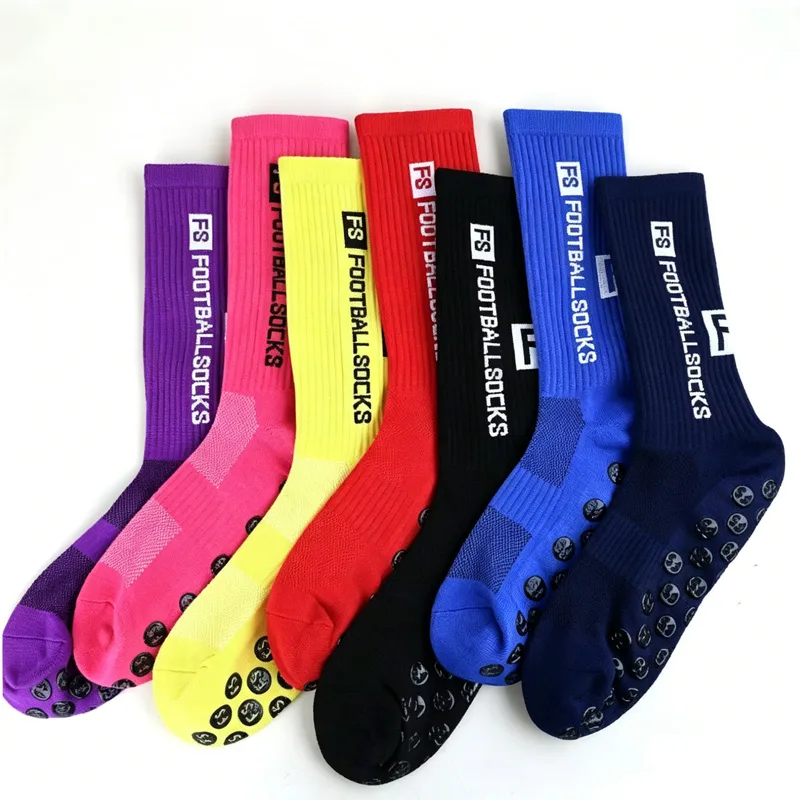 No Show Sock Women - 1足 グリップ付きスポーツクルーソックス スタイリッシュなFSロゴ入り 通気性 滑り止め ミッドカーフソックス