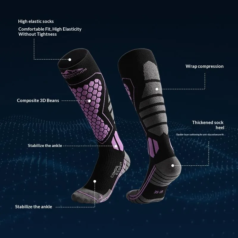 1 ペア熱冬綿男性女性スキーソックス高弾性スポーツソックスス - Thermal Sock Winter のレビューと価格
