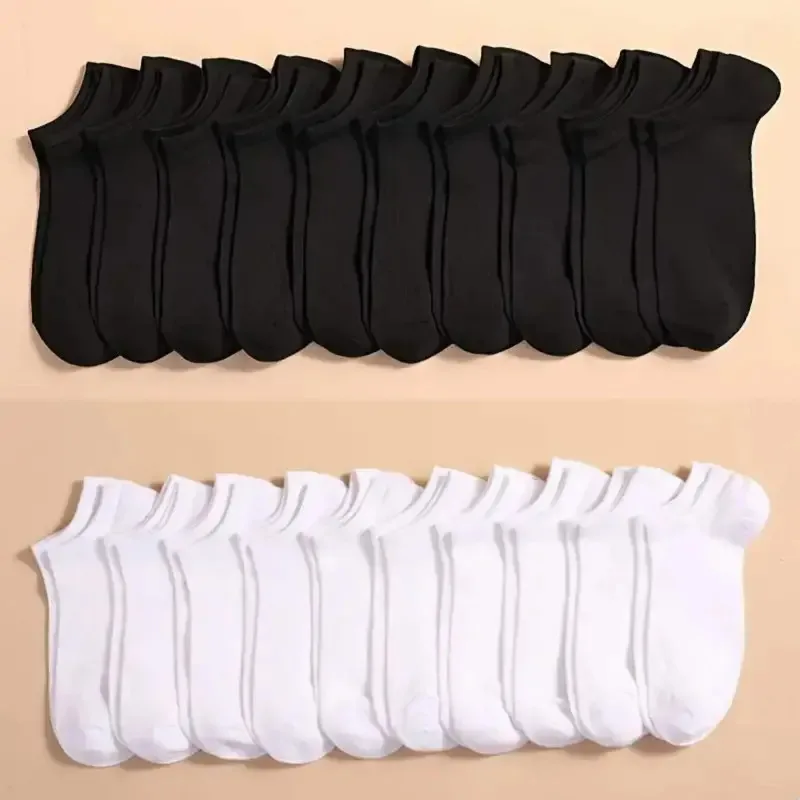 10足組 ブラック＆ホワイト ノーショーソックス ローカット - Ankle Sock Low Cut のレビューと価格