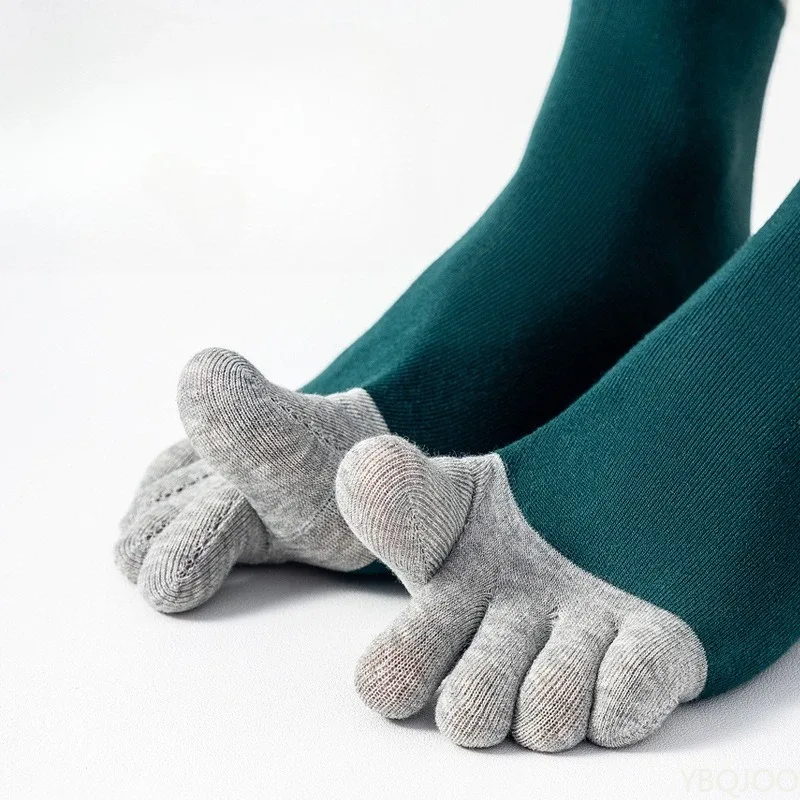 5足組 春秋のおしゃれなミッドレッグメンズ五本指ソックス 吸 - Toe Sock Split のレビューと価格