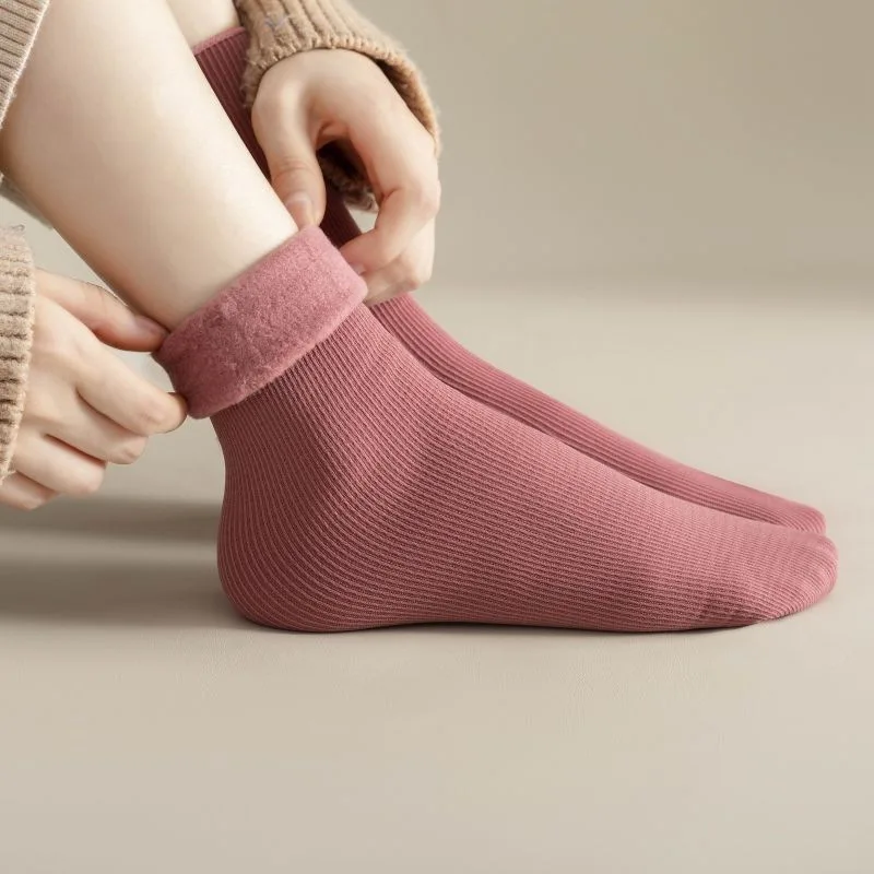 1-4 ペア暖かいフリース裏地付きミッドカーフソックスリブニ - Boot Sock Slouchy のレビューと価格