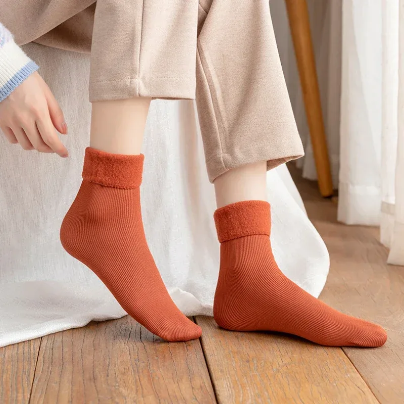 1-4 ペア暖かいフリース裏地付きミッドカーフソックスリブニ - Boot Sock Slouchy のレビューと価格