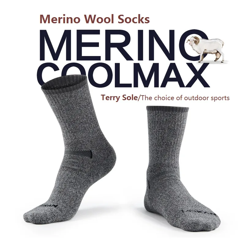 Meikan-Coolmaxメリノウールソックス男性用、厚手 - Wool Hiking Sock のレビューと価格