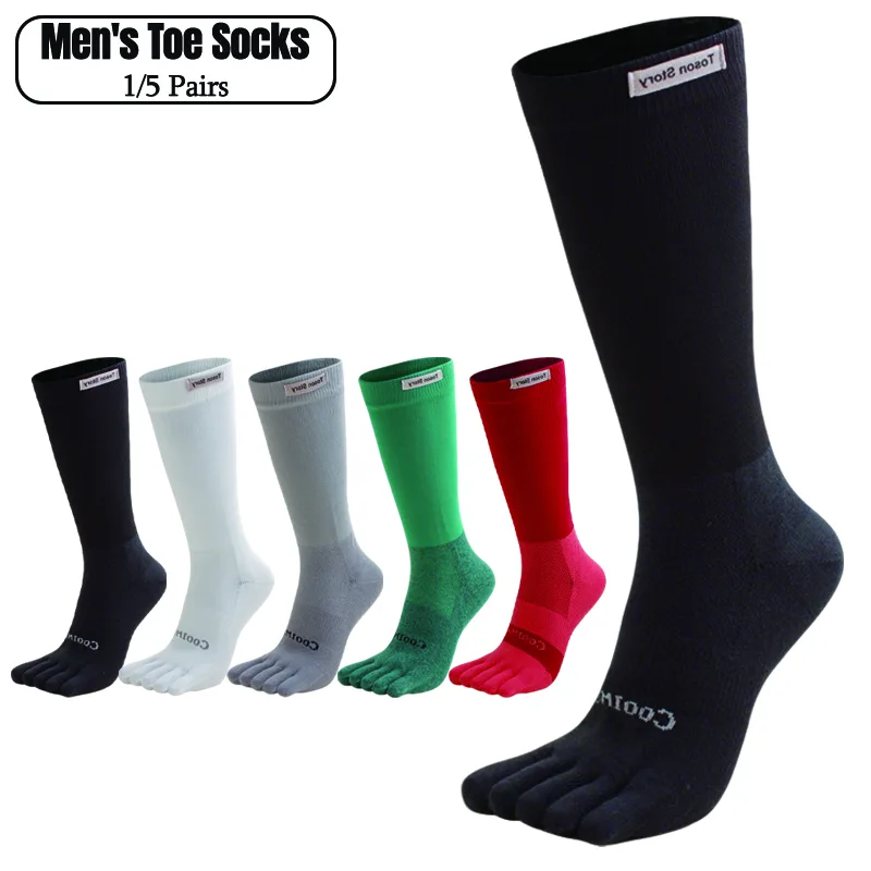 1/5 ペアメンズハイクルーファイブトゥソックスクールマック - Toe Sock Split のレビューと価格