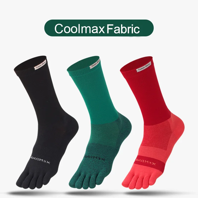 1/5 ペアメンズハイクルーファイブトゥソックスクールマック - Toe Sock Split のレビューと価格
