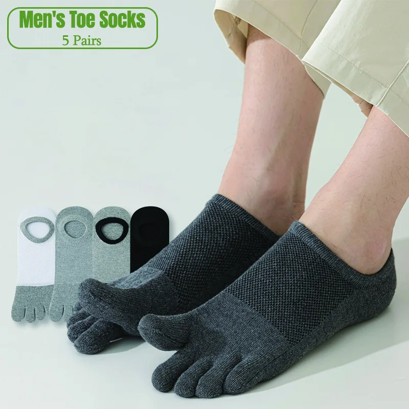 5足組 メンズ ノーショー トゥソックス 夏用 薄手 メッシ - Toe Sock Split のレビューと価格