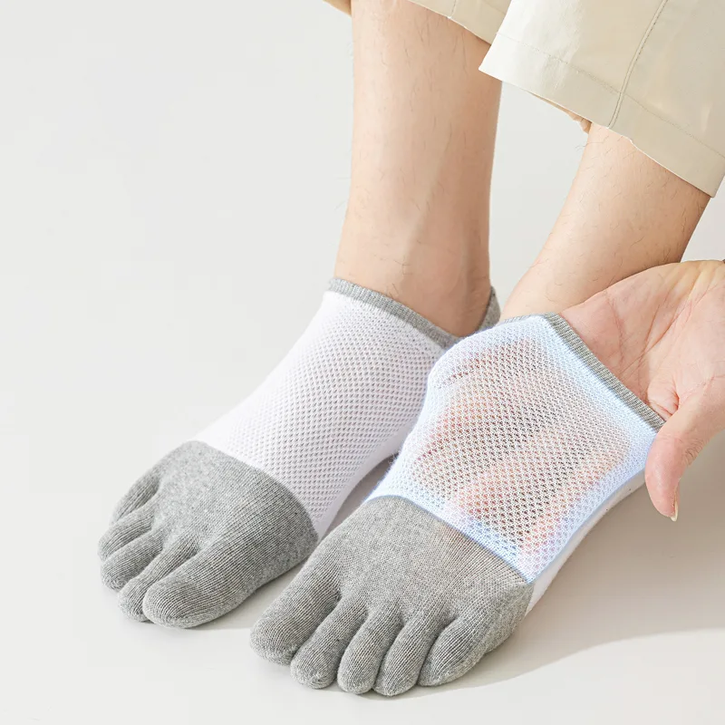 5足組 メンズ ノーショー トゥソックス 夏用 薄手 メッシ - Toe Sock Split のレビューと価格