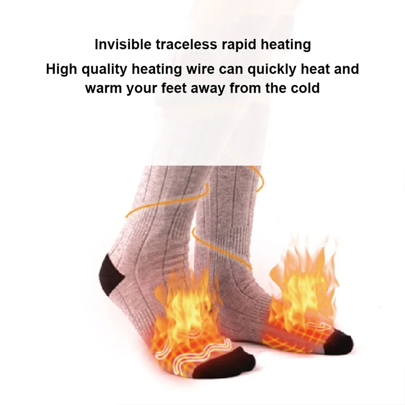 スキーやサイクリング用の電気加熱ソックス,ユニセックスのスポ - Thermal Sock Winter のレビューと価格